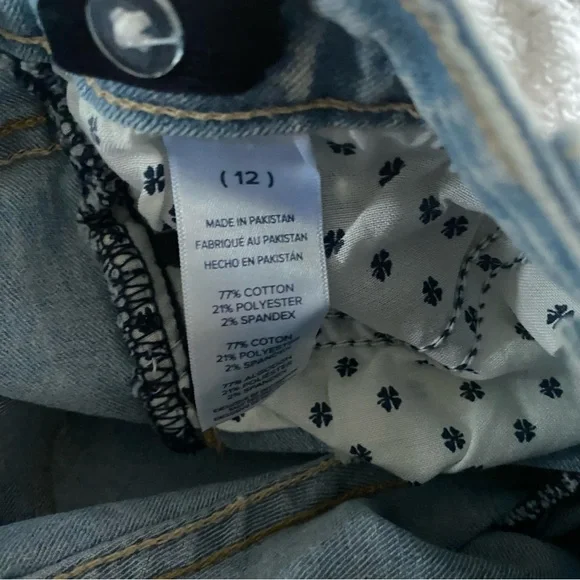 Lucky Brand Riley Denim Jean Shorts Girls Youth Size 12 Raw Hem Distressed - Picture 6 of 8